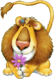 Gif animé lion fleur